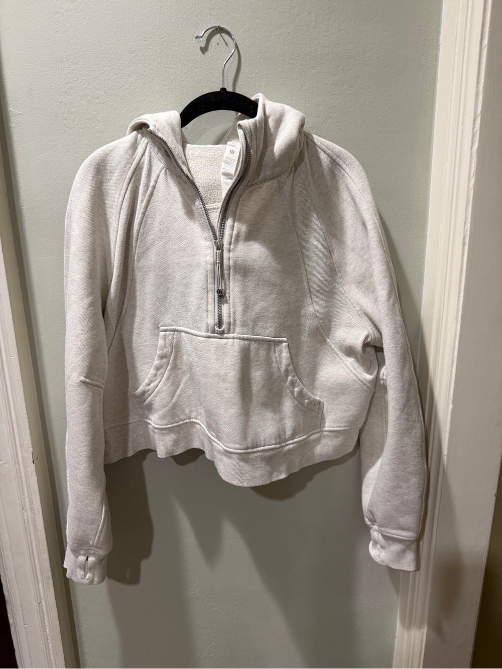 Lululemon Cream Scuba Half-Zip Hooded Sweatshirt - Women
